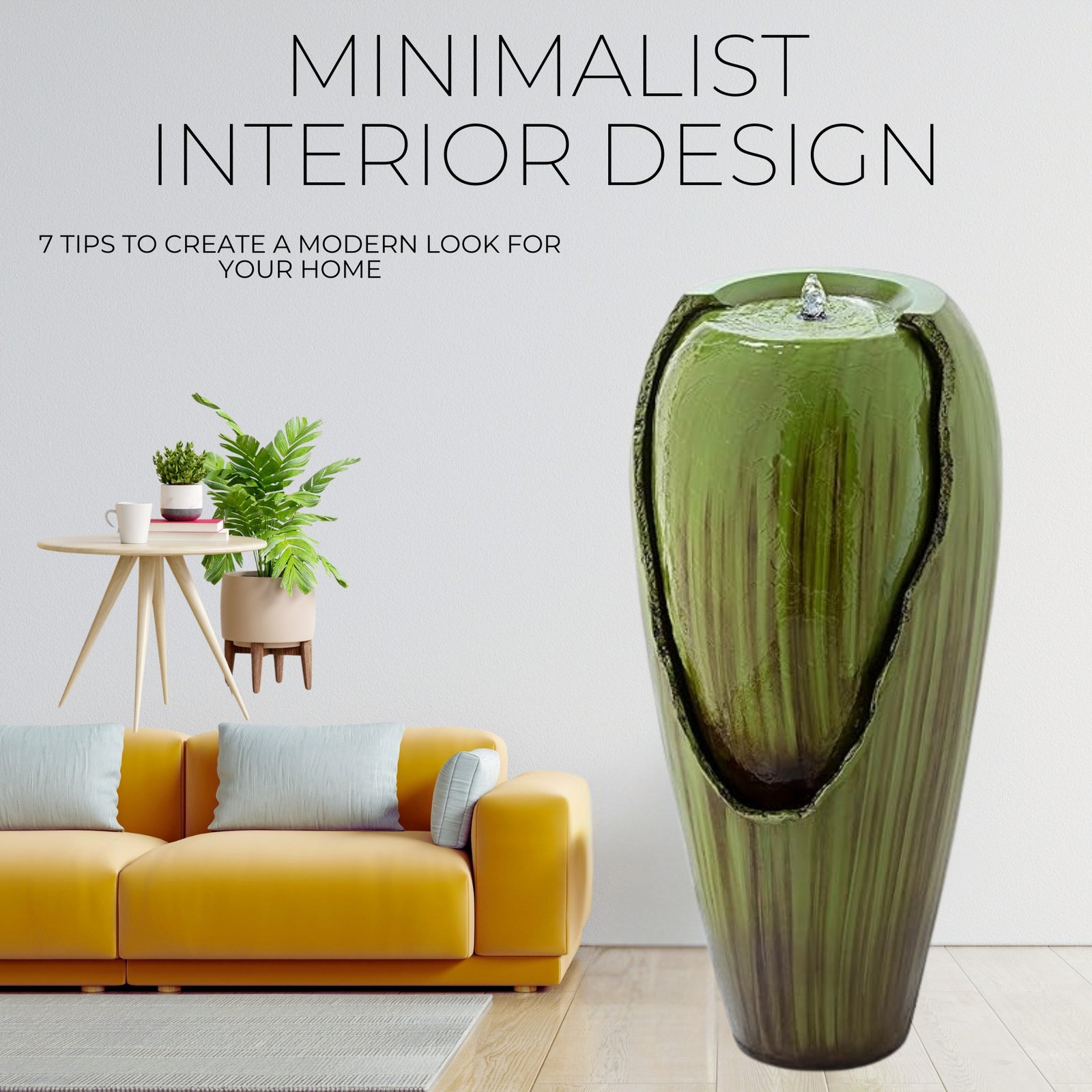 Kaalpaanik’s Jar Water Fountain Green – A Beautiful and Functional Water Feature for Indoor or Outdoor Spaces with LED Lights, also best for Garden Decor