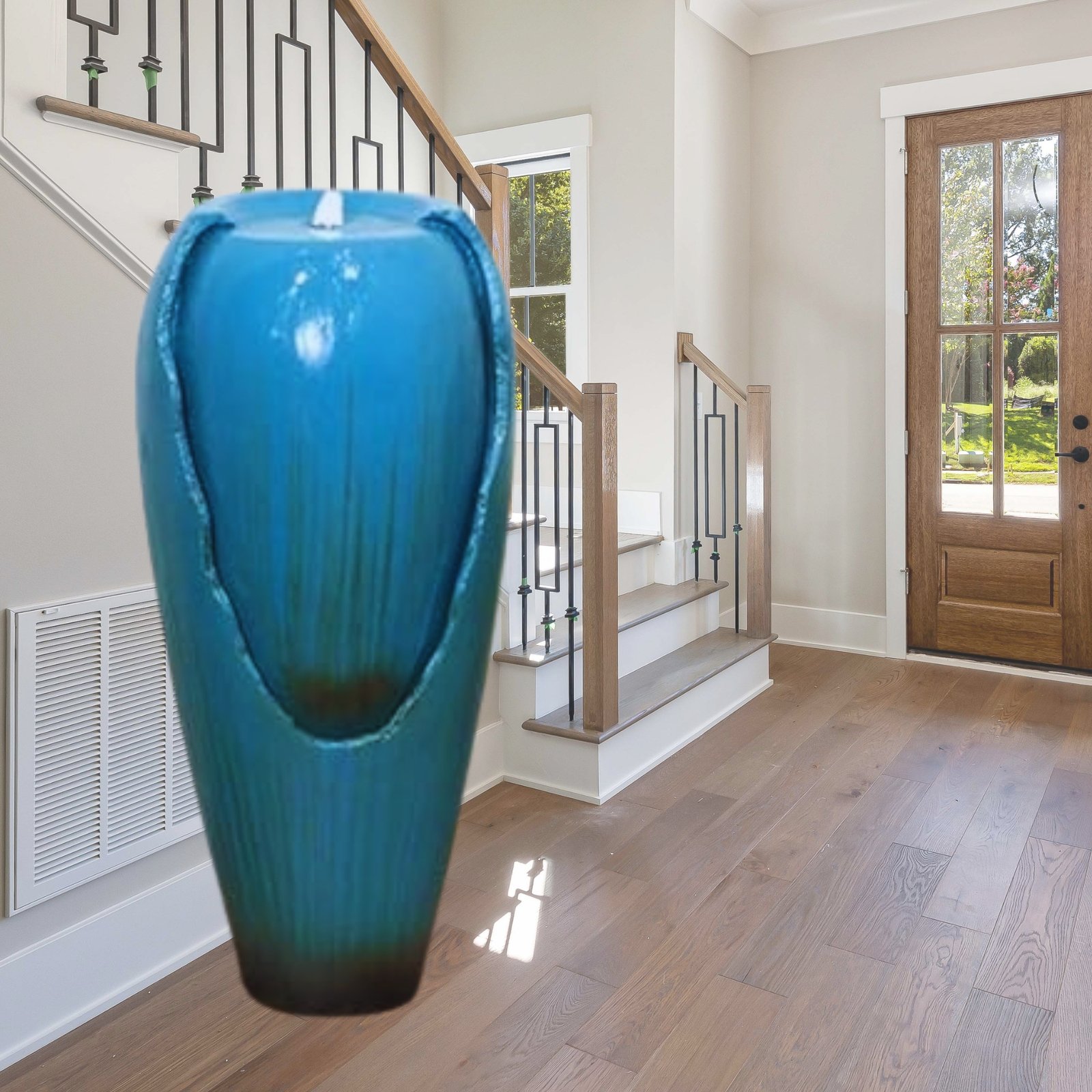 Kaalpaanik's Jar Water Fountain - A Beautiful and Functional Water Feature for Indoor or Outdoor Spaces with LED Lights, also best for Garden Decor