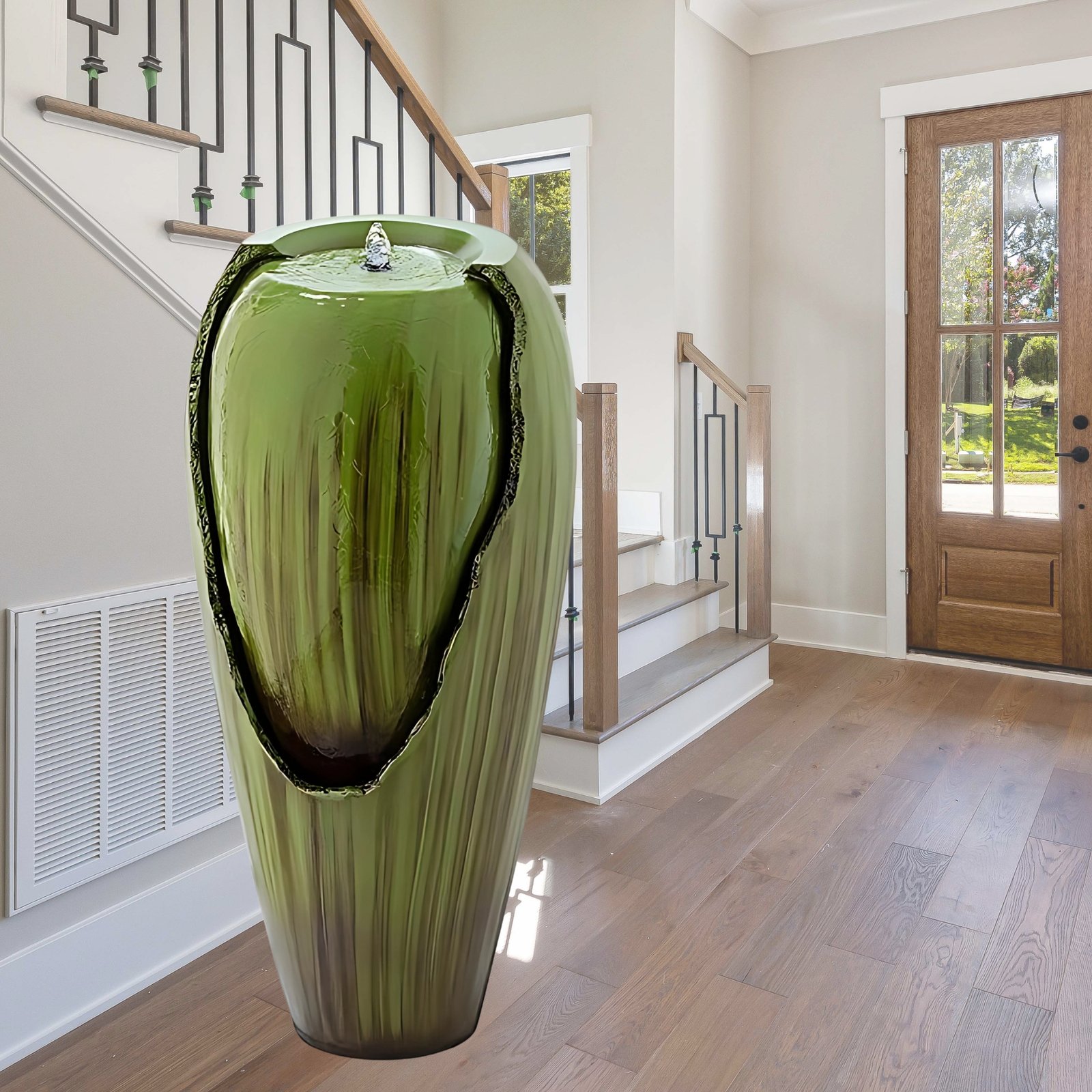 Kaalpaanik’s Jar Water Fountain Green – A Beautiful and Functional Water Feature for Indoor or Outdoor Spaces with LED Lights, also best for Garden Decor