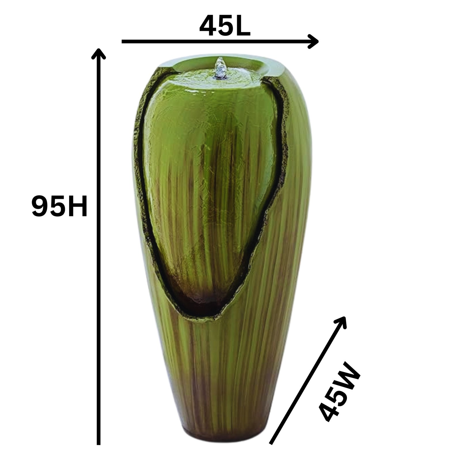 Kaalpaanik’s Jar Water Fountain Green – A Beautiful and Functional Water Feature for Indoor or Outdoor Spaces with LED Lights, also best for Garden Decor