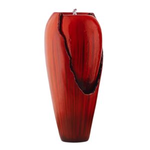 Kaalpaanik’s Jar Water Fountain Red – A Beautiful and Functional Water Feature for Indoor or Outdoor Spaces with LED Lights, also best for Garden Decor