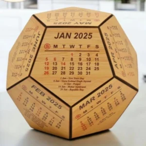 3D Pentagon Desk Calendar 2025 / Table Calendar