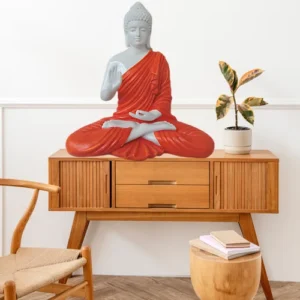Red-White Resin Buddha Statue