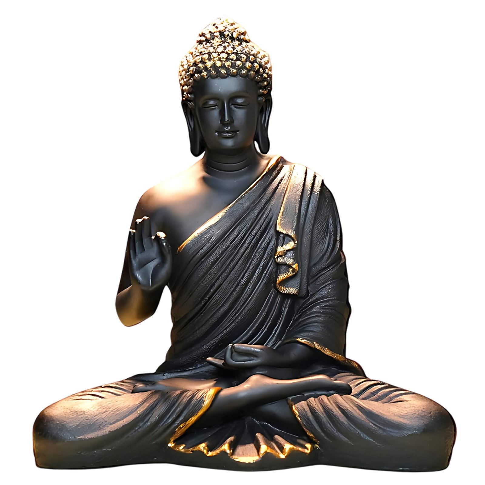 Black Meditating Buddha Showpiece - 15" Peaceful Decor best for Gifting || Best For Home Decor || Office Decor || Buddha Showepiece || Buddha Idol