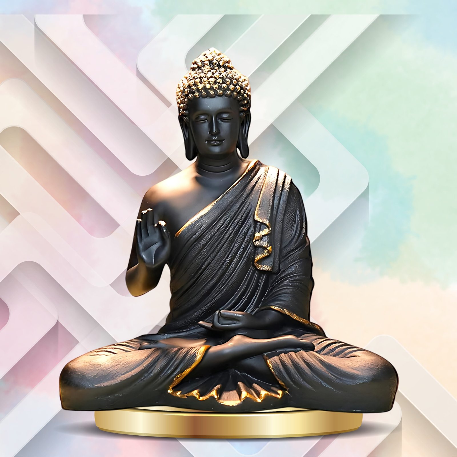 Black Meditating Buddha Showpiece - 15" Peaceful Decor best for Gifting || Best For Home Decor || Office Decor || Buddha Showepiece || Buddha Idol