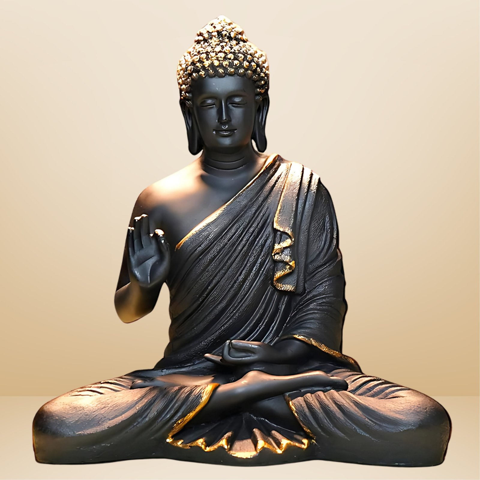 Black Meditating Buddha Showpiece - 15" Peaceful Decor best for Gifting || Best For Home Decor || Office Decor || Buddha Showepiece || Buddha Idol