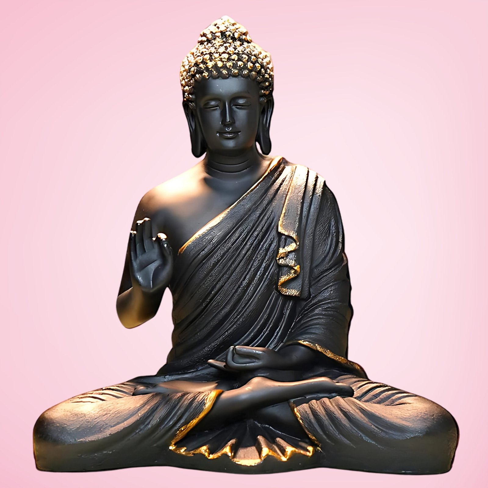 Black Meditating Buddha Showpiece - 15" Peaceful Decor best for Gifting || Best For Home Decor || Office Decor || Buddha Showepiece || Buddha Idol