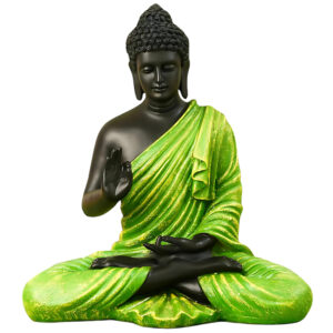 Green-Black Meditating Buddha Showpiece - 15" Peaceful Decor best for Gifting || Best For Home Decor || Office Decor || Buddha Showepiece || Buddha Idol