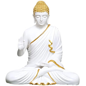 White Meditating Buddha Showpiece - 15" Peaceful Decor best for Gifting || Best For Home Decor || Office Decor || Buddha Showepiece || Buddha Idol