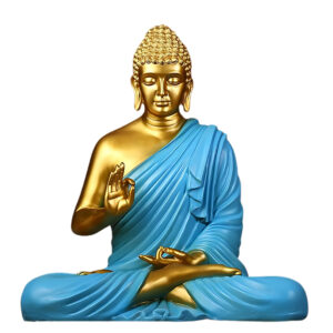 Golden-Blue Meditating Buddha Showpiece - 15" Peaceful Decor best for Gifting || Best For Home Decor || Office Decor || Buddha Showepiece || Buddha Idol