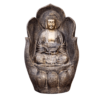 AntiqueGolden sitting Buddha statue in lotus pose for home decor, meditation, spiritual gift, and peaceful interior design