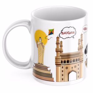 Hyderabad Coffee Mug | Handcrafted Traditional Indian Art Design | 350ml Tea Cup | Ceramic | Microwave Safe | Souvenir Gift for Coffee & Tea Lovers 1