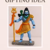 Handcrafted Lord Shiva idol with blue body, golden attire, holding Trishul – spiritual home decor statue